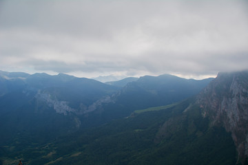 High mountains full of fog and clouds