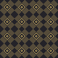 Modern Background Vector | Geometric Pattern | Black And Gold | Seamless Wallpaper For Interior Design