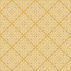 Fototapeta premium Decorative Pattern Vector | Texture Graphic | Colors: Gold, White | Seamless Background Wallpaper For Interior Design