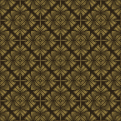 Modern Pattern Vector | Texture Graphic | Colors: Gold, Black | Seamless Background Wallpaper For Interior Design