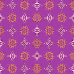 Seamless Pattern Vector | Texture Graphic | Colors: Violet, Gold, Beige | Background Wallpaper For Interior Design