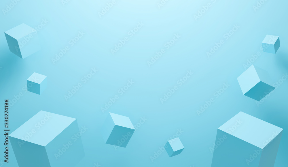 Poster abstract 3d cubes background texture with geometric shapes pattern. art 3d blocks on blue background
