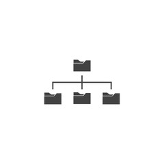 Vector icon file system organization on a computer. Folder tree on white isolated background.