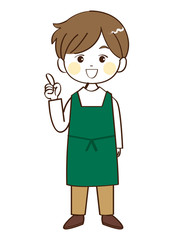 男性、店員、説明