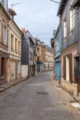Honfleur, France. View of Bavole street