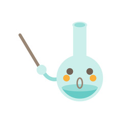 指示棒丸底フラスコ驚く