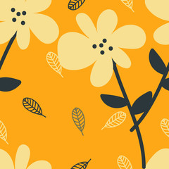 Seamless pattern abstract flower with pastel color, for fabric print