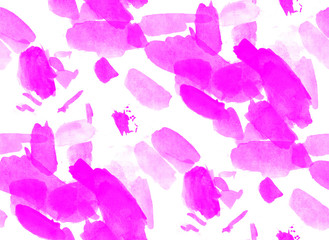 Pink seamless pattern watercolor blots on white background
