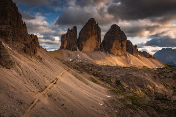 Summer view of Dolomites in North Italy. Tre Cime, Santa Maddalena