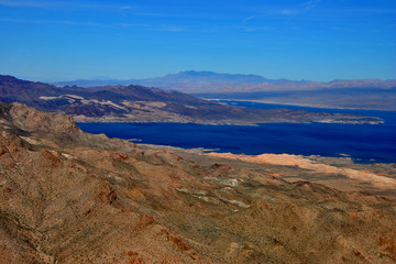 Fototapeta na wymiar Lake Mead on the border of Arizona and Nevada USA North America