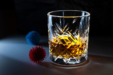The concept of protection against a pandemic coronavirus (COVID-19)  with strong alcoholic...