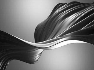 Metallic abstract wavy liquid background