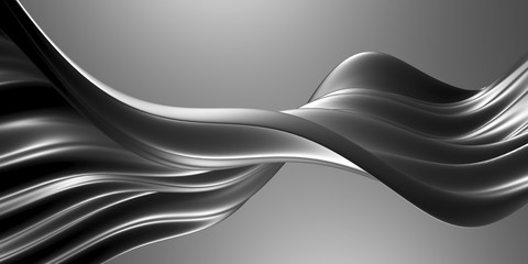 Metallic abstract wavy liquid background