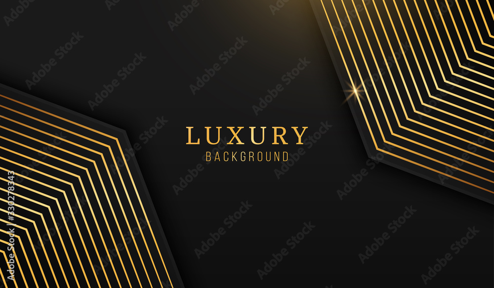 Wall mural Abstract luxury background with golden geometric shapes