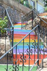 Fototapeta na wymiar United Coloured Staircase