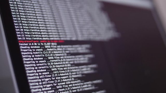 programming code development scrolling on computer screen