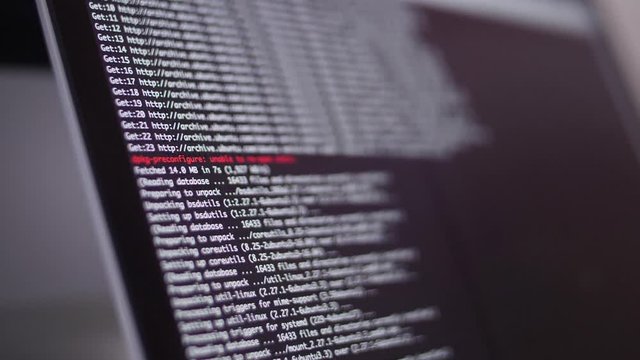 programming code development scrolling on computer screen