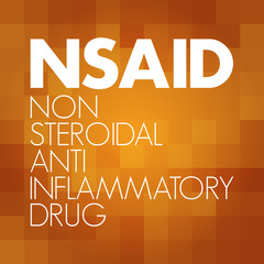 NSAID - nonsteroidal anti-inflammatory drug acronym, concept background