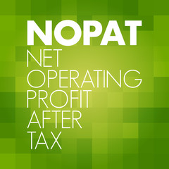 NOPAT - Net Operating Profit After Tax acronym, business concept background