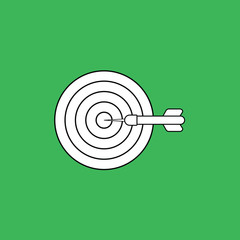 Vector illustration concept of bulls eye with dart icon in the center.