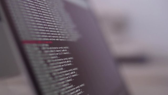 programming code development scrolling on computer screen