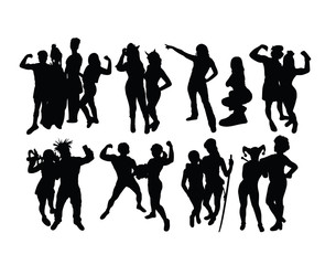Circus Players Activity Silhouettes, art vector design