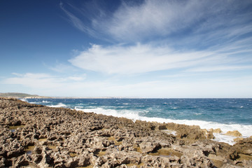 Seascape near Qawra Point Beach in Malta