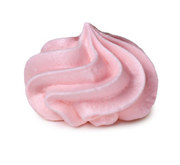 Pink meringue isolated on white background