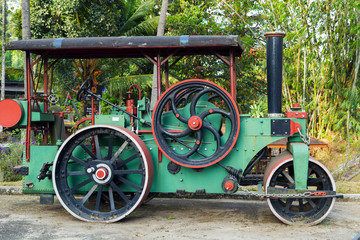 steamroller (or steam roller) is a form of road roller at road construction site