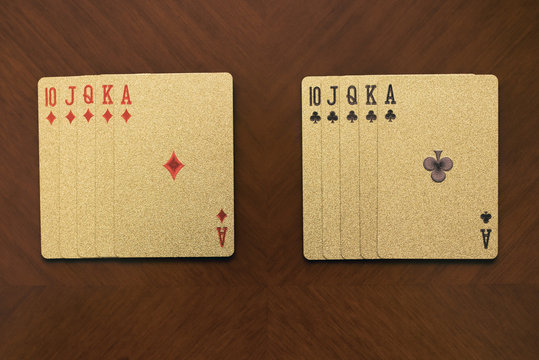 five playing cards of the same suit, flash royal card combination, two gold card combinations, 