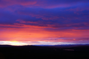 Sunset. The nature of Chukotka