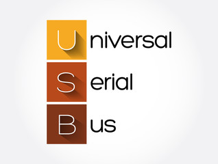 USB - Universal Serial Bus acronym, technology concept background