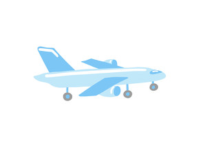 doodle flat vector icon illustration of airplane