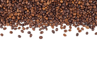 Roasted Thai coffee beans texture background