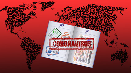 The spread of the corona virus around the world. The concept of the pandemic and travel KOVID-19. the whole world is in quarantine. it is not possible to move from one country to another.