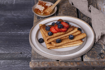 thin pancakes for dessert and breakfast