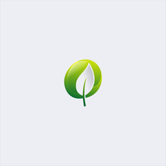 vector modern gradient leaf logo design template