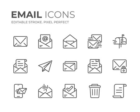 Email Line Icons Set