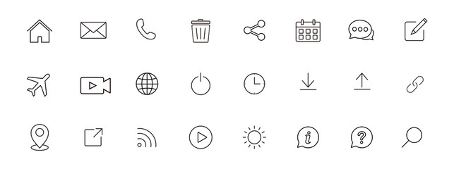 line web icons set, Website Icon