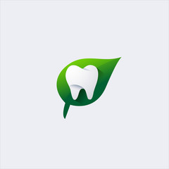 vector Dental Clinic Logo leaf Tooth design template medical doctor