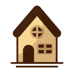 cute building of house on white background