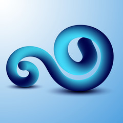 3D Logo.Liquid effect.Fluid, dynamic,vibrant blue color.Dynamic design