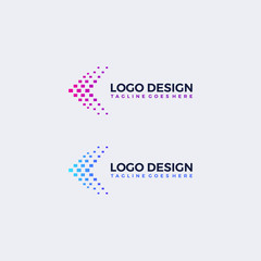vector pixel arrow logo design template
