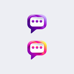 vector chat icon gradient design template element concept