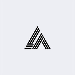 LA letter initial geometric triangle logo design template