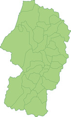 山形県の地図_市町村ごとに色を変えられます