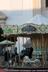 carousel in the amusement entertainment park