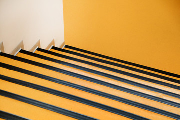 yellow stairs on building