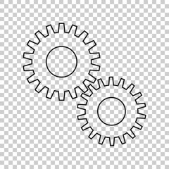 Gear vector icon in flat style. Cog wheel illustration on white isolated background. Gearwheel cogwheel business concept.