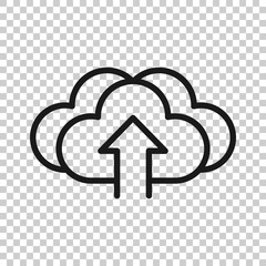 Digital service icon in flat style. Network cloud vector illustration on white isolated background. Computer technology business concept.